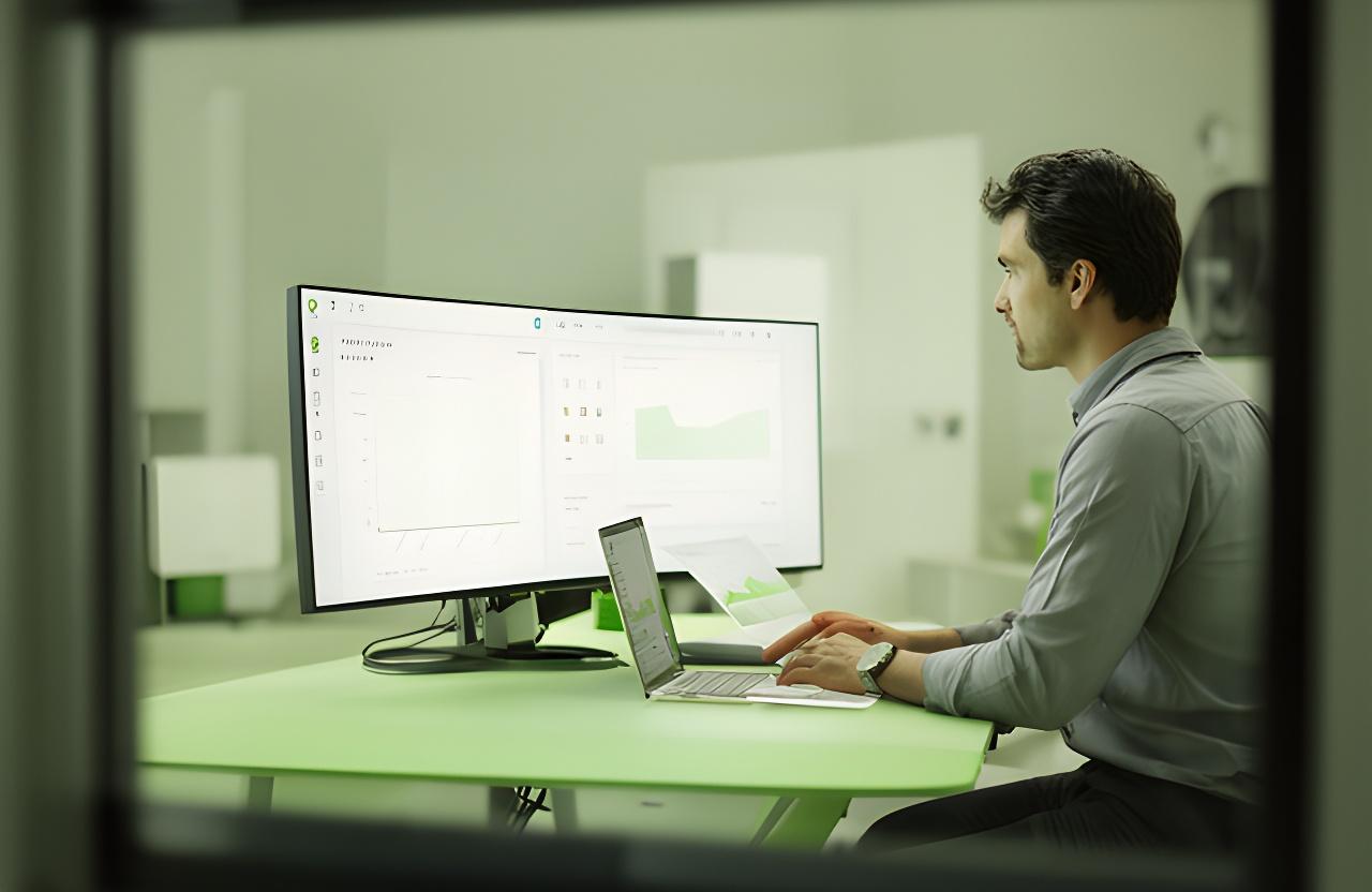 Analyst reviewing a live AI dashboard